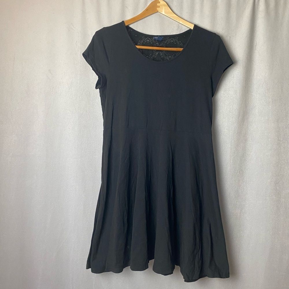 Aeropostale LBD minimalist grunge Black Lace Goth T-shirt Dress Xl teen
